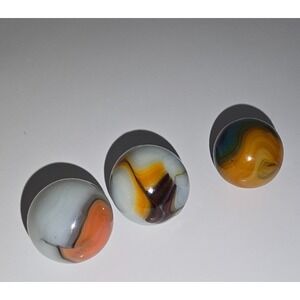 Lot of 3 Vintage West Virginia Swirl Marbles